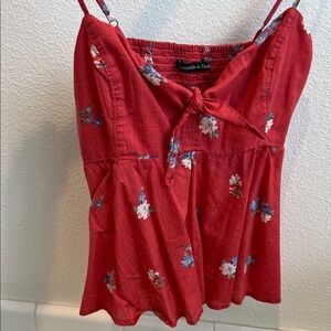 Abercrombie & Fitch Red Floral Camisole